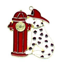 (image for) Fire Dog with Hydrant - Suncatcher