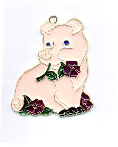 Small Pig with Flowers - Suncatcher (image for) Small Pig with Flowers - Suncatcher