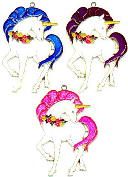 Unicorn with Wreath - Suncatcher (image for) Unicorn with Wreath - Suncatcher